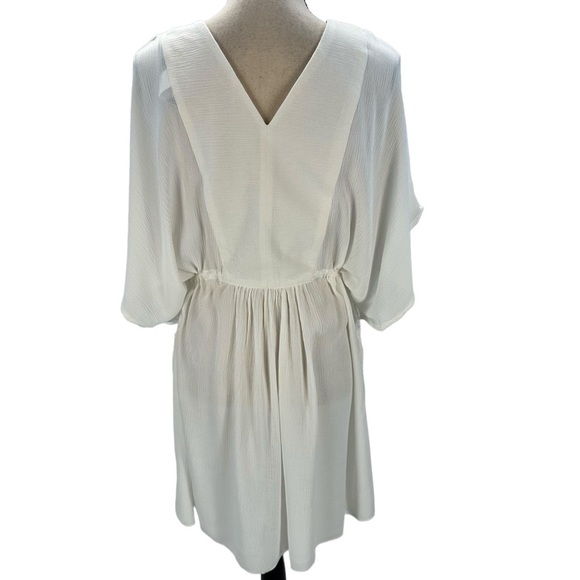 Lauren Ralph Lauren Short Sleeve V-Neck Front & Back Tunic Coverup - White - Lrg - Picture 3 of 10